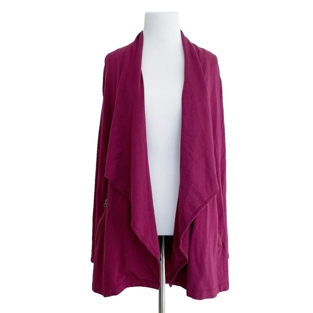 MOD-O-DOC Luxe Burgundy Open Cardigan w/ Elastic Back Size XS